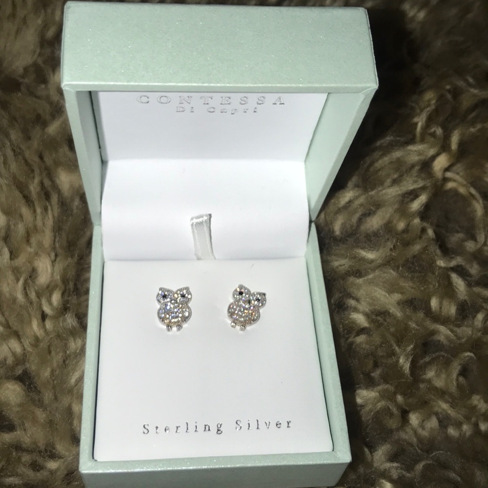STERLING SILVER OWL EARRINGS